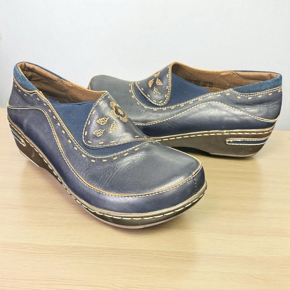 L'Artiste Spring Step Burbank Clogs EU 42 US 11 Boho Floral Leather Shoes